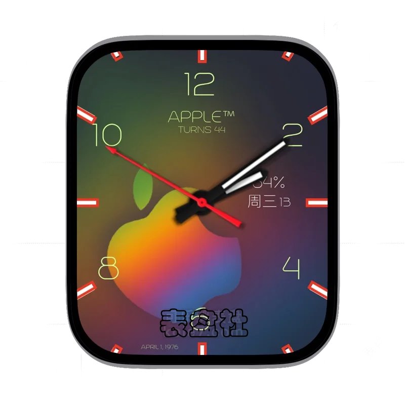 apple渐变彩色标志霓虹色表盘