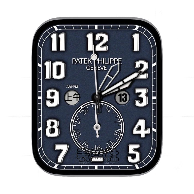Patek Philippe百达斐丽蓝白大数字单盘表盘