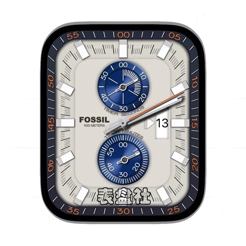Fossil化石双盘式年历表盘