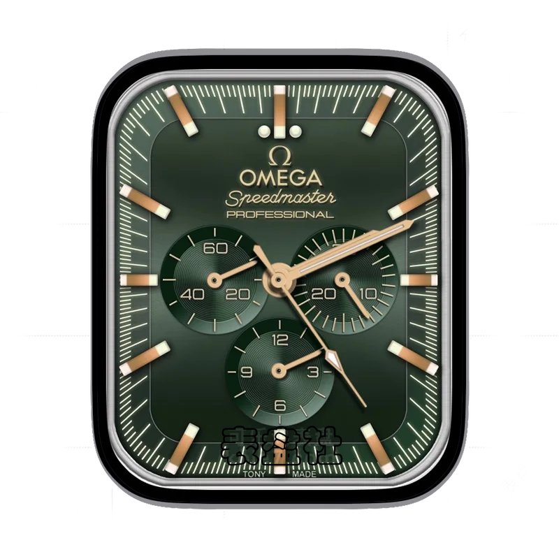 OMEGA欧米茄墨绿金属三盘日历高级表盘