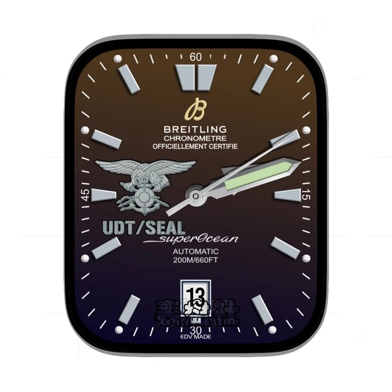 BREITLING百年灵紫黄渐变形状时刻白指针表盘