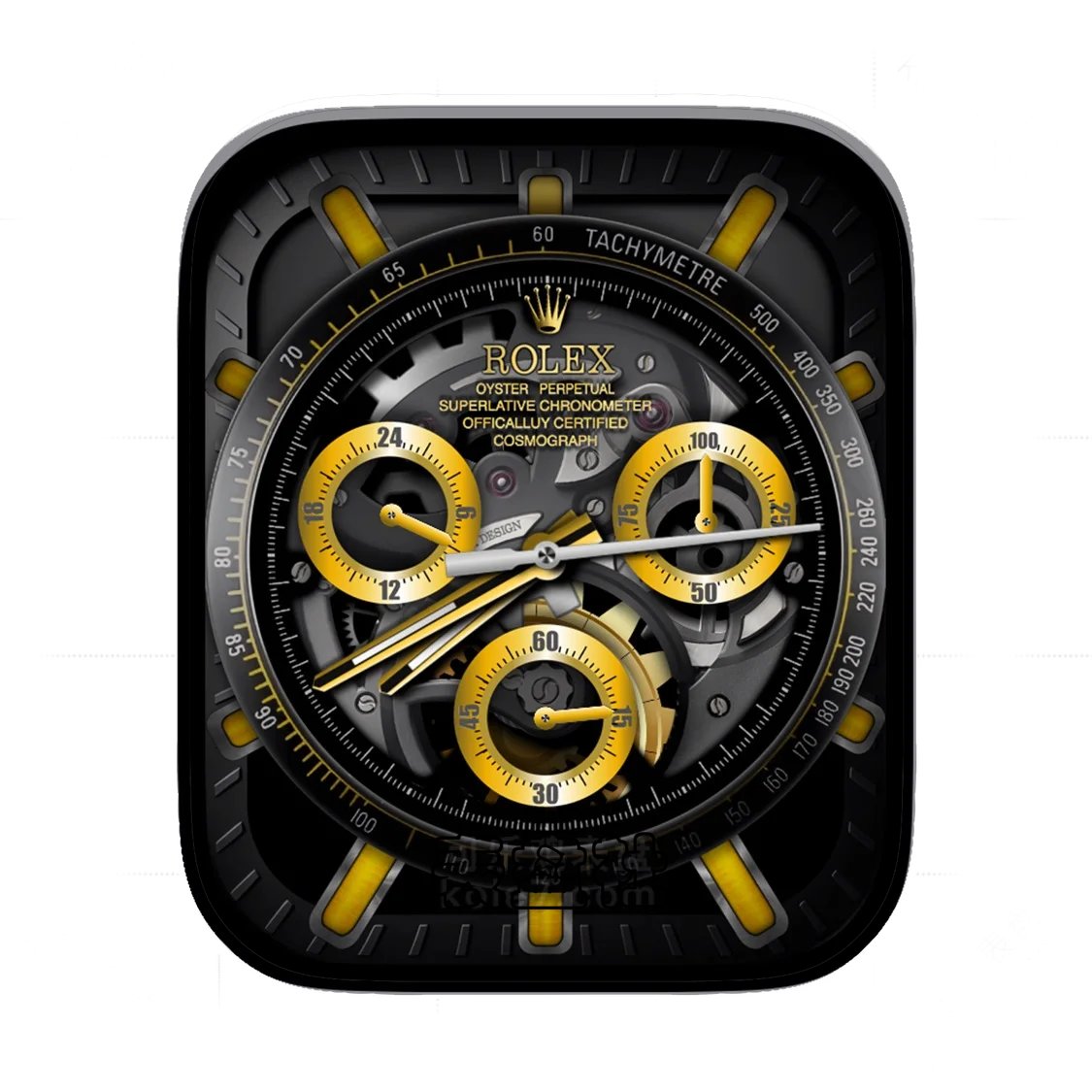 Rolex劳力士高级机械金属黑三盘式UItra专用表盘