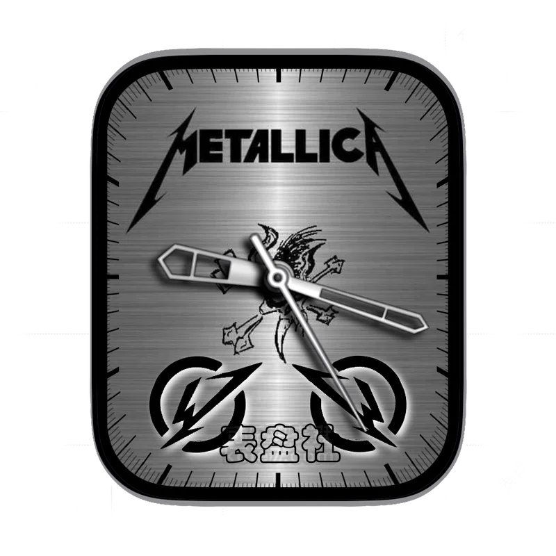 metallica金属拉丝简单黑灰表盘