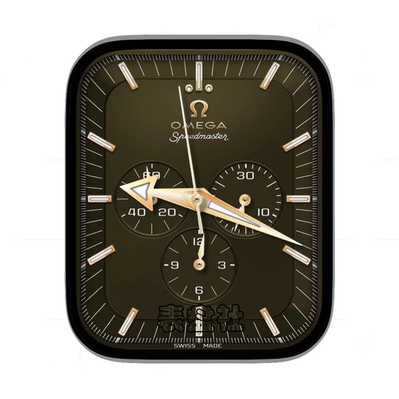 omega欧米茄高级棕超霸三盘日历表盘