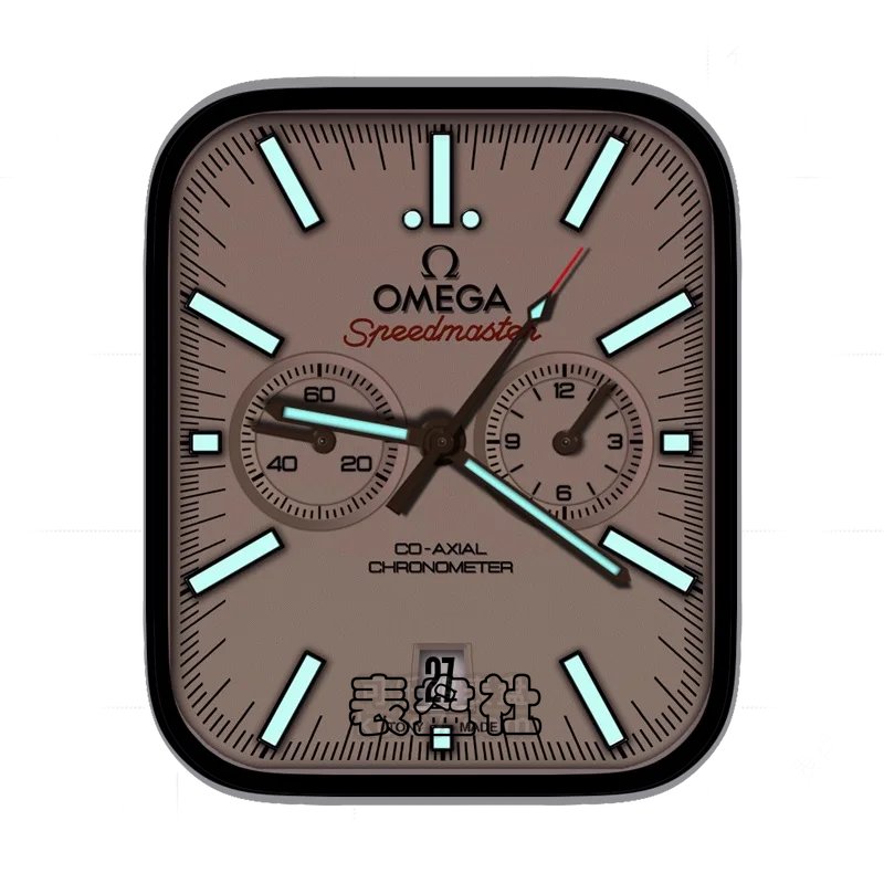 omega欧米茄棕绿双盘日历表盘