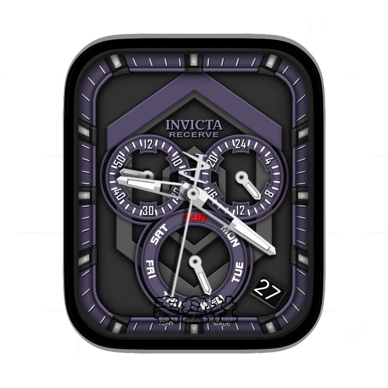 invicta因维克塔三盘多层灰紫表盘