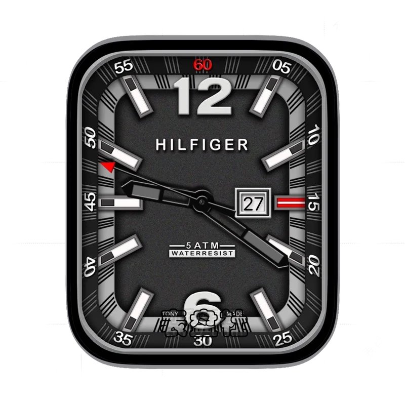 hilfiger黑灰白5atm高级表盘