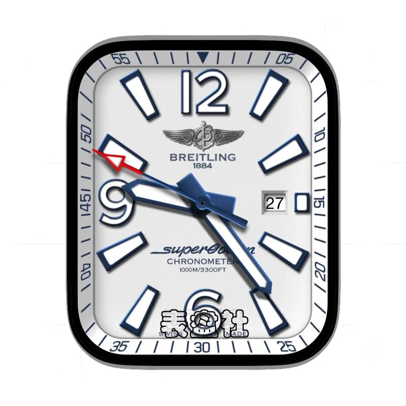breitling百年灵蓝白经典数字传统表盘