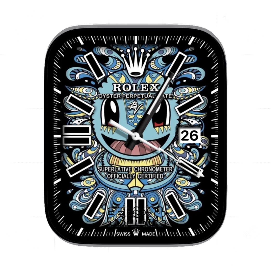 ROLEX劳力士宝可梦妙蛙种子蓝年历表盘