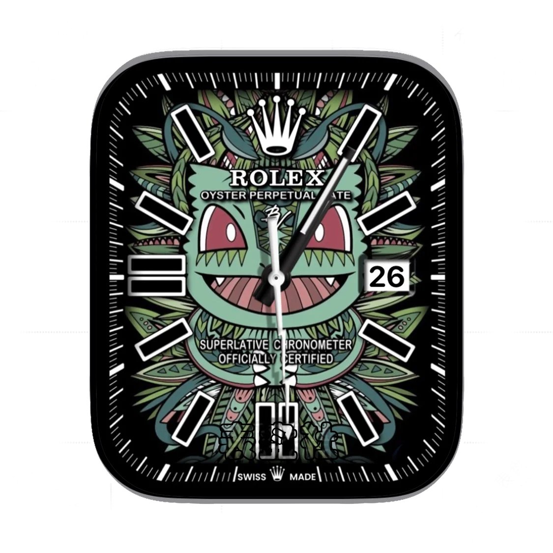 ROLEX劳力士宝可梦妙蛙种子绿年历表盘