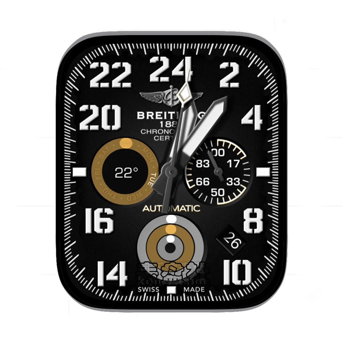 BREITLING百年灵酷黑三盘式年历Ultra专用表盘
