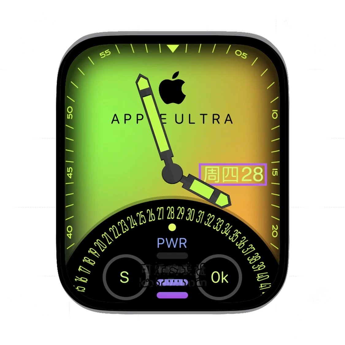Apple五彩动态渐变ultra专用表盘