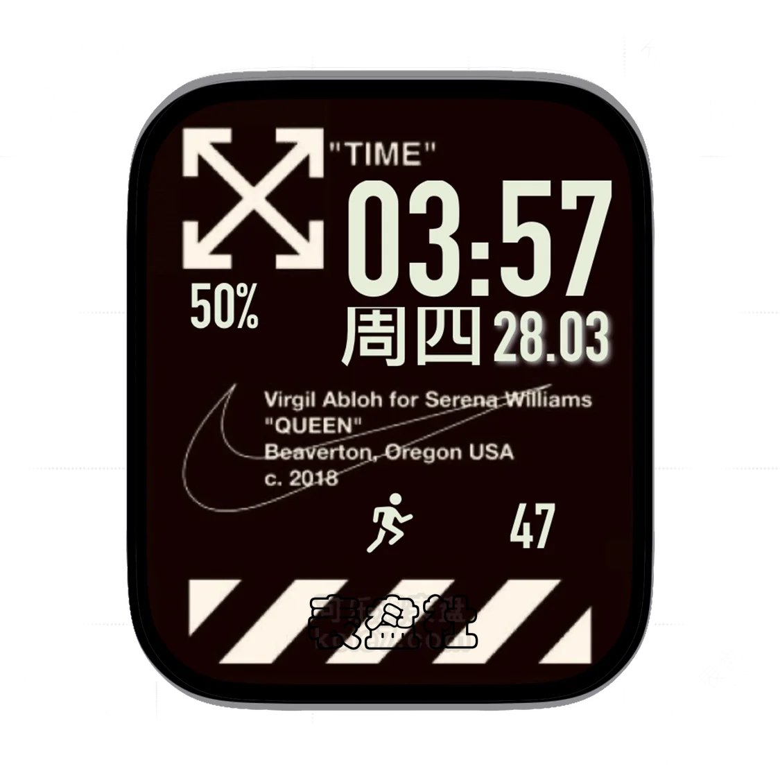off white&Nike耐克灰黑配色简约表盘