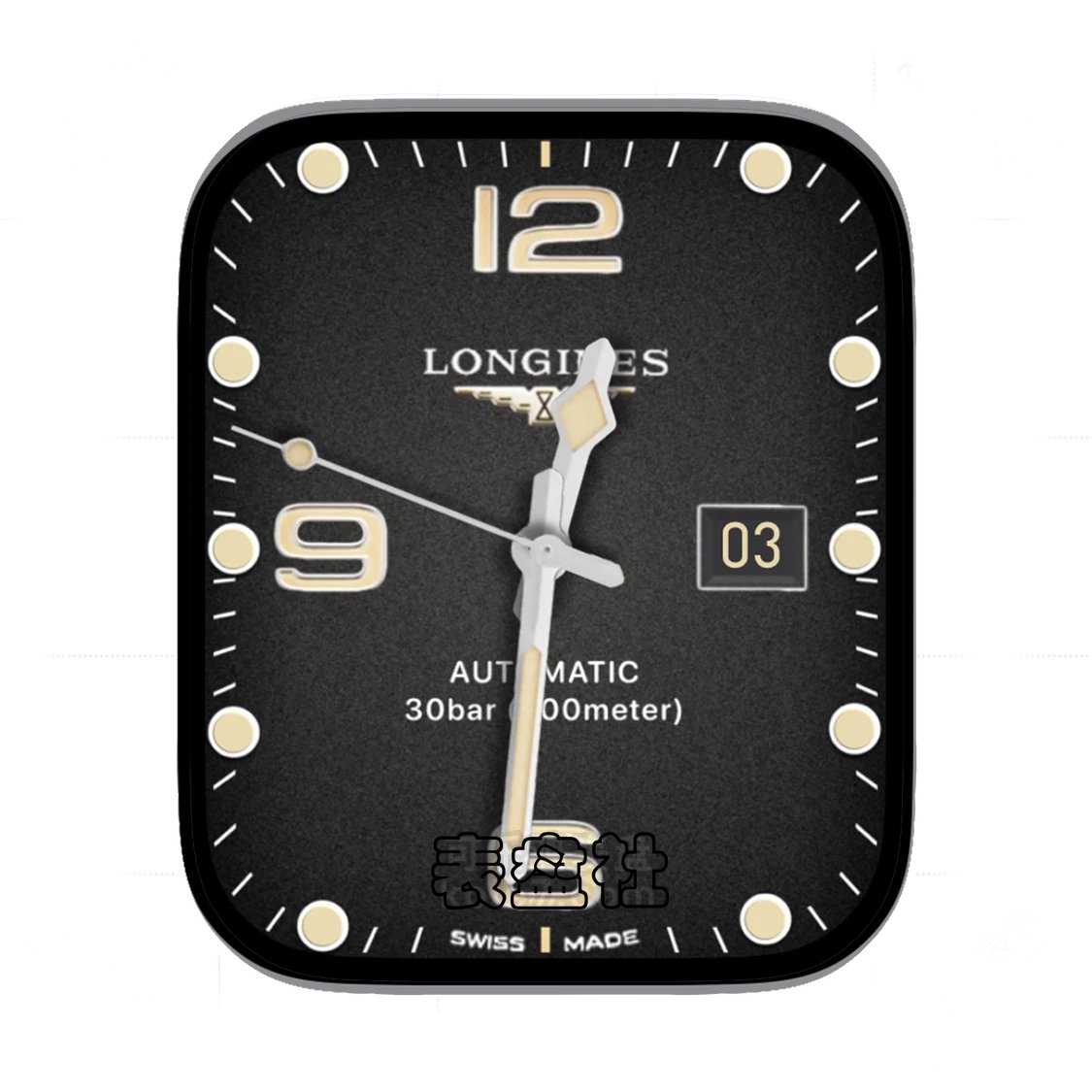 LONGINES浪琴磨砂灰简约数字表盘