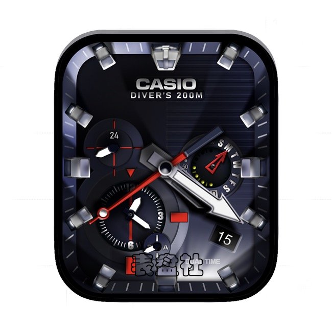 CASIO卡西欧暗紫色双盘式年历指针Ultra专用表盘
