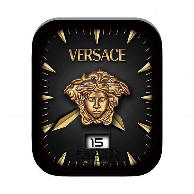 VERSACE范思哲炭黑金金人像年历简约Ultra专用表盘