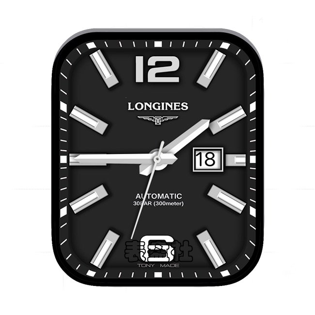 LONGINES浪琴酷黑色数字年历指针表盘