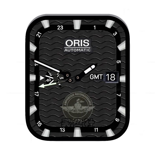 ORIS豪利时炭黑色浪纹形年历指针表盘