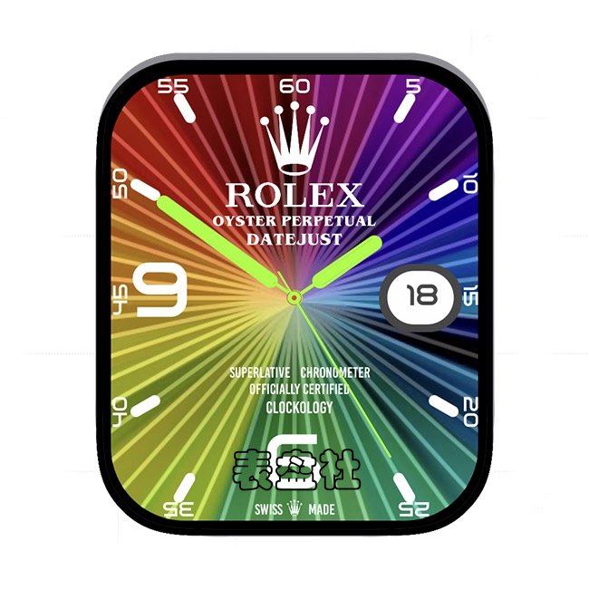 ROLEX劳力士彩虹色放射状数字年历指针表盘