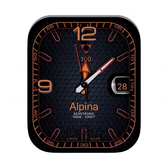 alpina宝马汽车炭黑黄蜂窝底数字年历指针简约UItra专用表盘