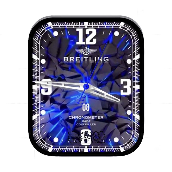 BREITLING百年灵荧光蓝数字年历指针表盘
