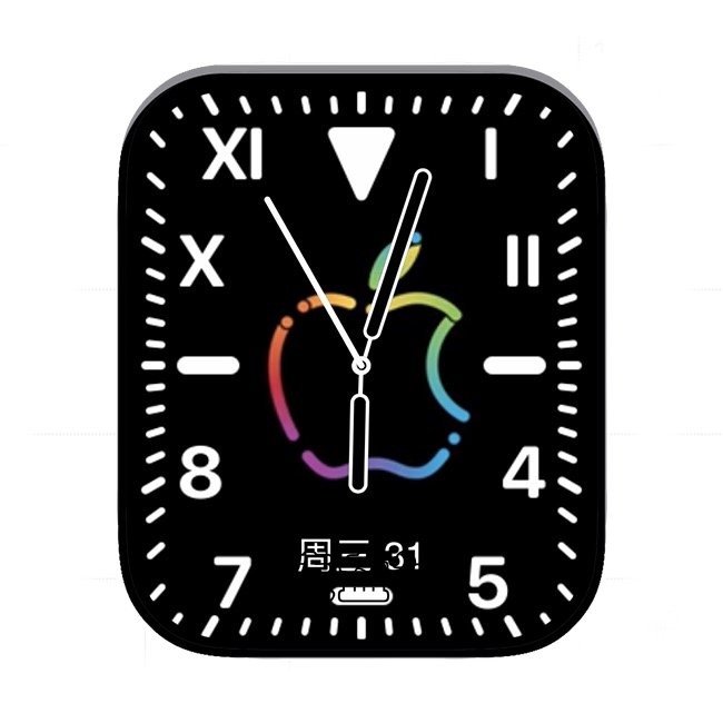 Apple苹果logo日期数字简约指针表盘
