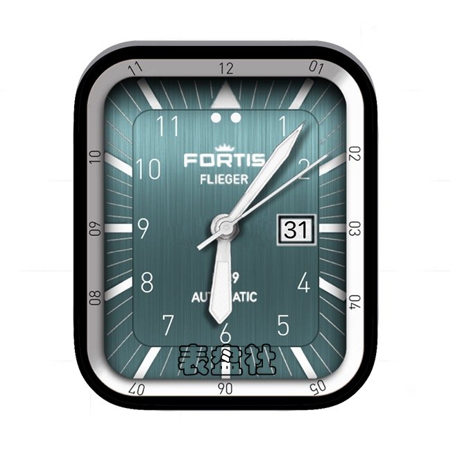 FORTIS 富利斯绿色底拉丝数字年历指针简约表盘