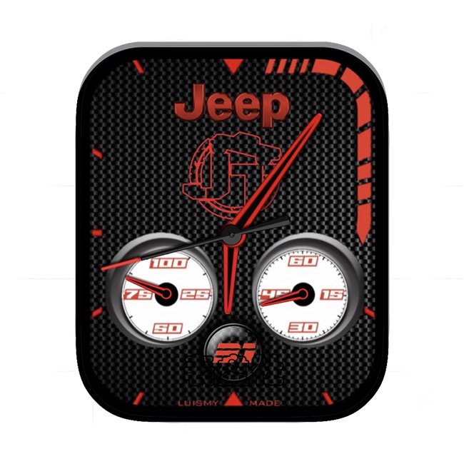 Jeep牧马人汽车炭黑红双盘式年历指针表盘
