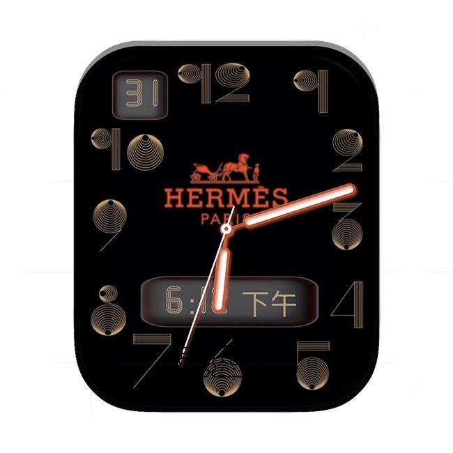 HERMÈS爱马仕数字螺纹形时间年历指针表盘
