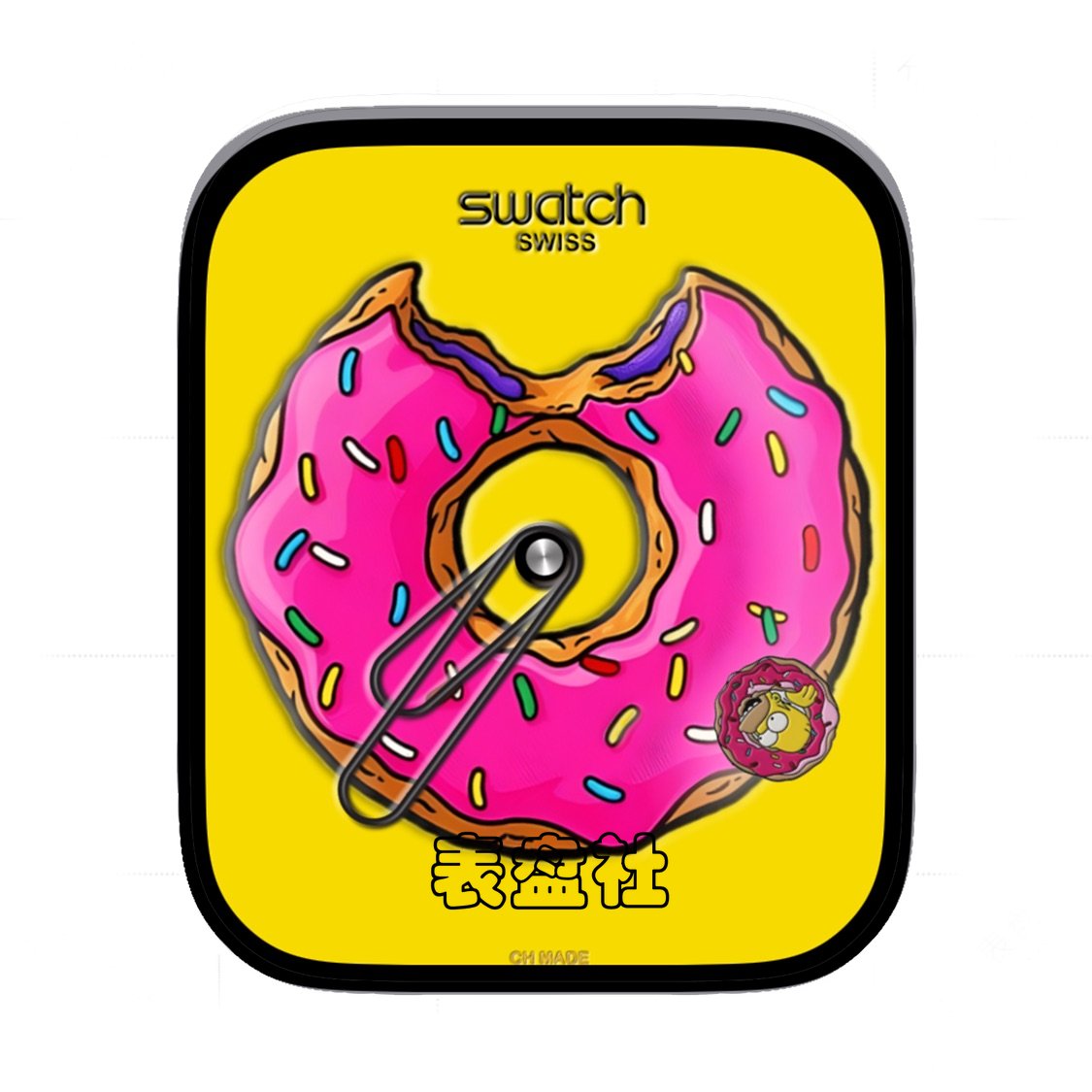 Swatch斯沃琪&辛普森甜甜圈黄色表盘简约表盘