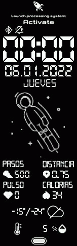 黑色旋转太空人表盘