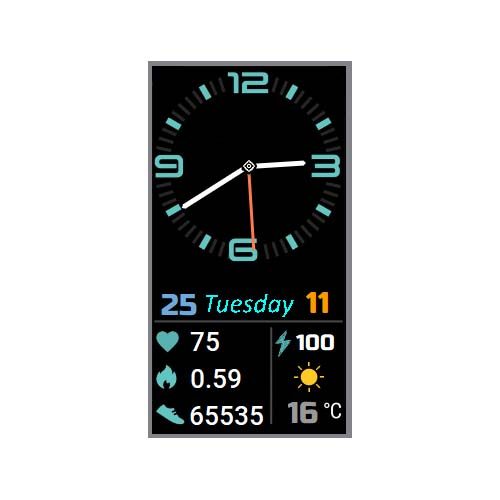 数字指针心率步数荣耀Band 6表盘