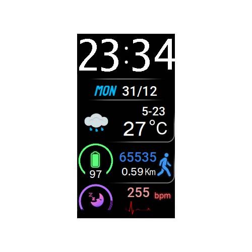 荣耀Band 6 数字天气运动表盘