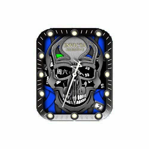 INVICTA因维克塔骷髅头数字指针表盘