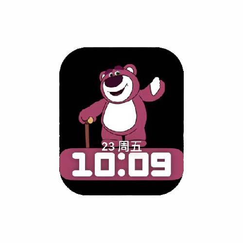 粉色熊数字人像表盘