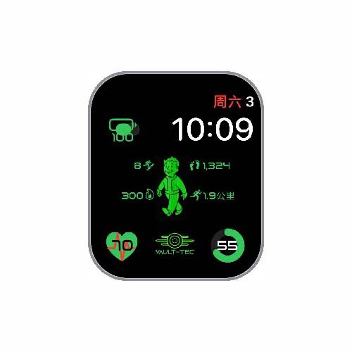 小绿人数字运动心率表盘