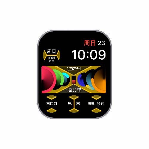 多运动环数字步数表盘