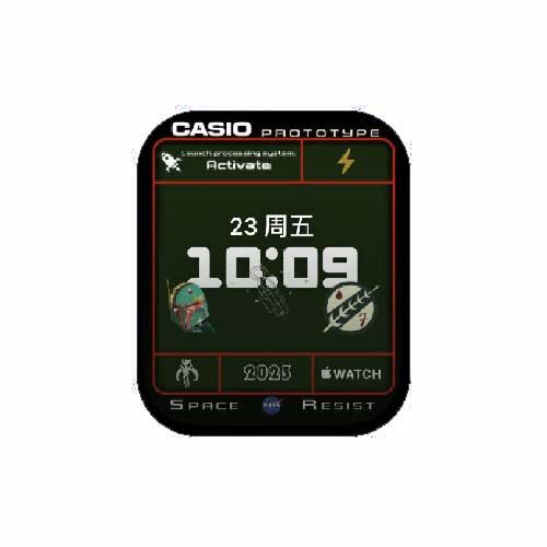 Casio卡西欧太空人数字人像表盘