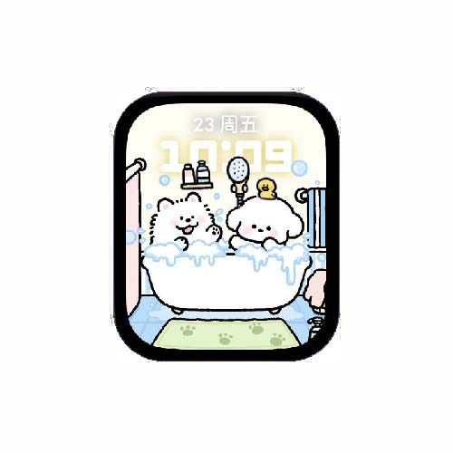 线条狗人像原生数字表盘