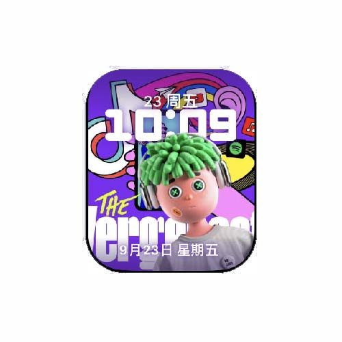 潮玩人偶数字人像原生表盘