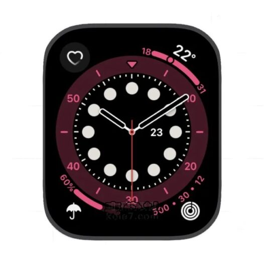 闹钟状粉红色圆盘原声苹果手表iwatch壁纸表盘