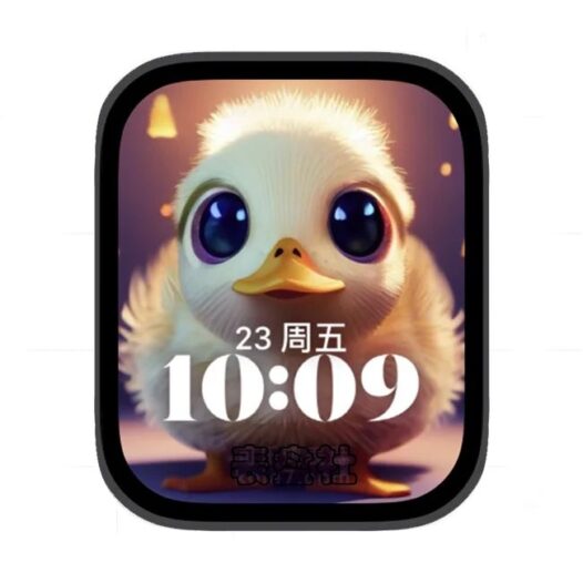 AI可爱小白鸭苹果手表iwatch壁纸人像表盘