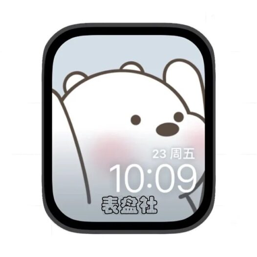 可爱小白熊苹果手表iwatch壁纸表盘