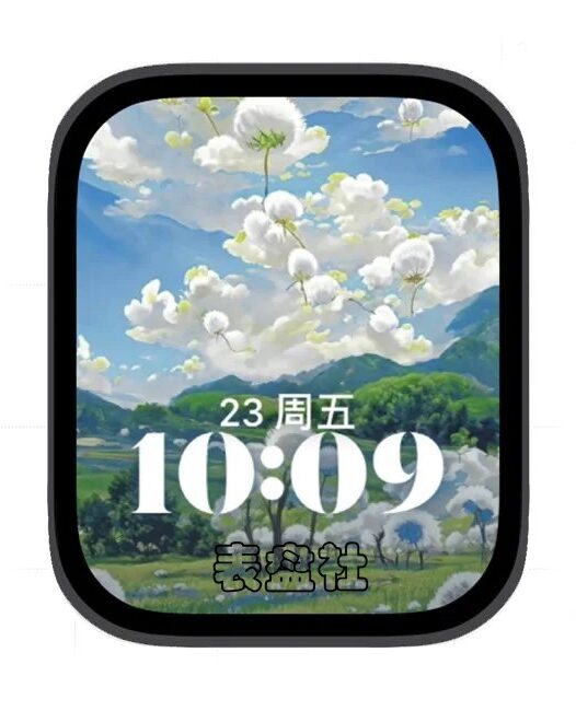 AI青山景色苹果手表iwatch壁纸人像表盘