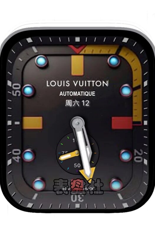 louis vuitton路易斯威酷黑液态年历表盘