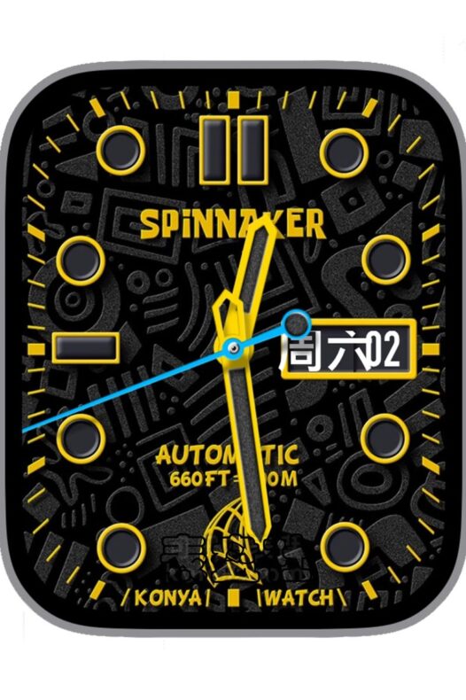 Spinnaker酷黑黄色简约Ultra专用表盘.clock&clock2 78454