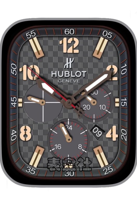 HUBLOT宇舶灰黑三盘式玫瑰金简约数字年历ultra专用表盘.clock&clock2 79231