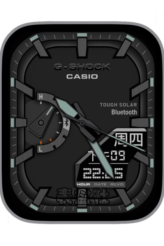 Casio卡西欧酷黑昼夜随机切换简约数字ultra专用表盘.clock&clock2 79475