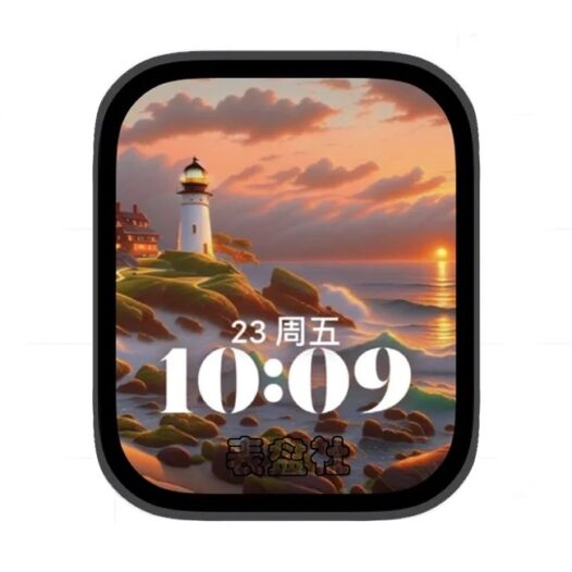 AI大海日落黄昏苹果手表iwatch壁纸人像表盘