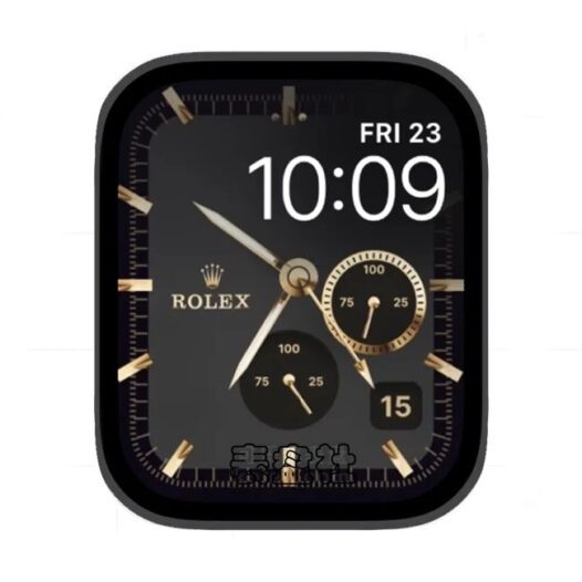 ROLEX劳力士酷黑金双盘式金属年历苹果手表iwatch壁纸表盘